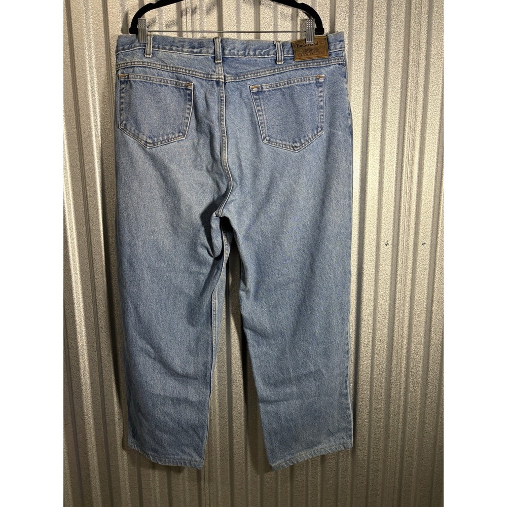 Vintage Timberland Weathergear Men's Jeans 40x28 Blue Light Wash 90s Straight - Picture 6 of 8